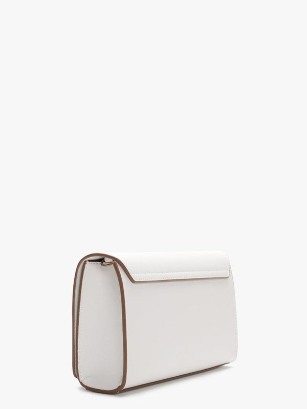 Studded Logo White Clutch Bag