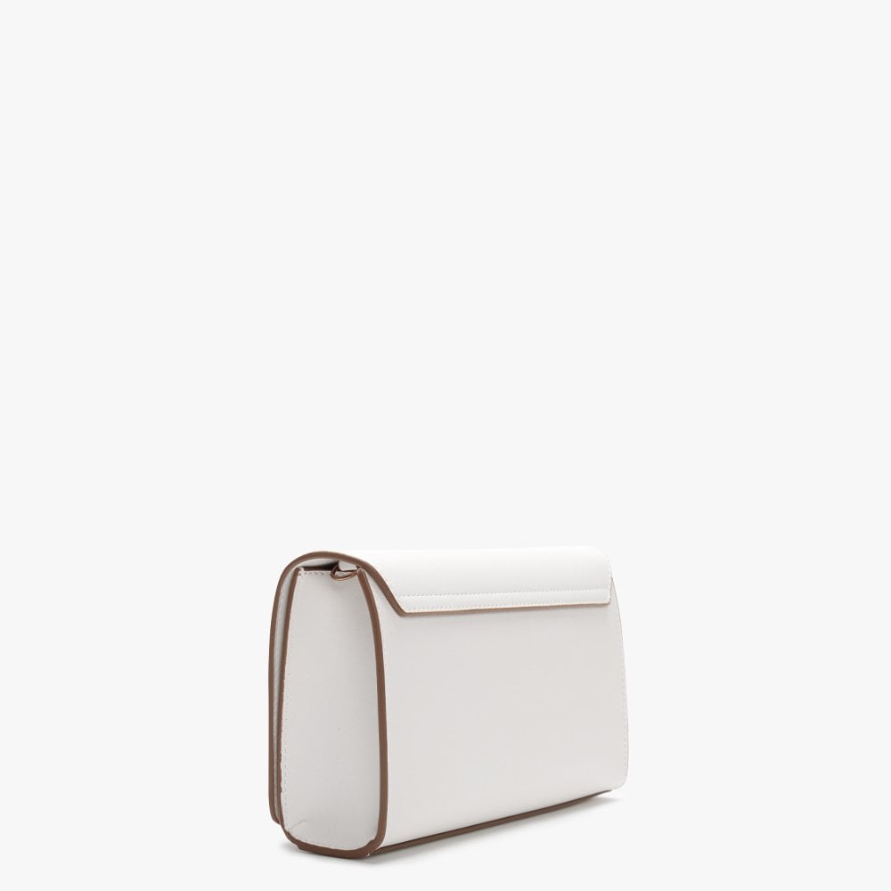 Studded Logo White Clutch Bag