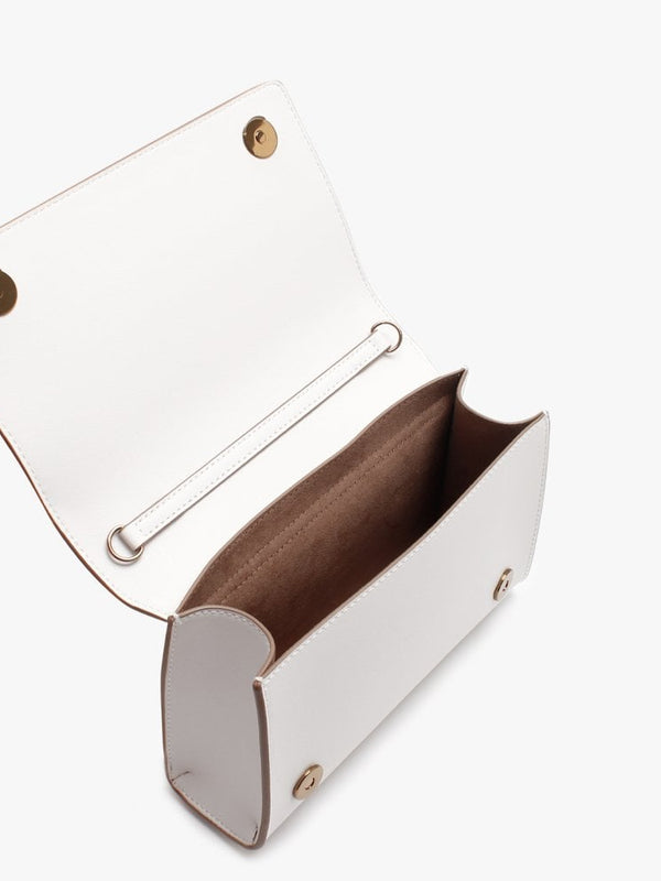 Studded Logo White Clutch Bag