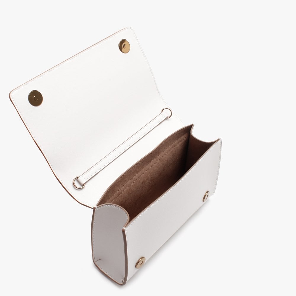 Studded Logo White Clutch Bag