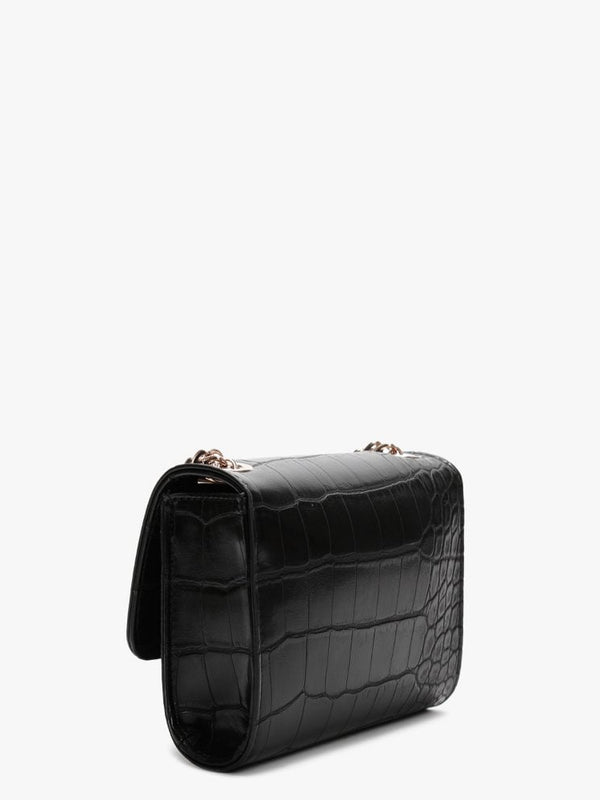 Audrey Moc Croc Black Shoulder Bag