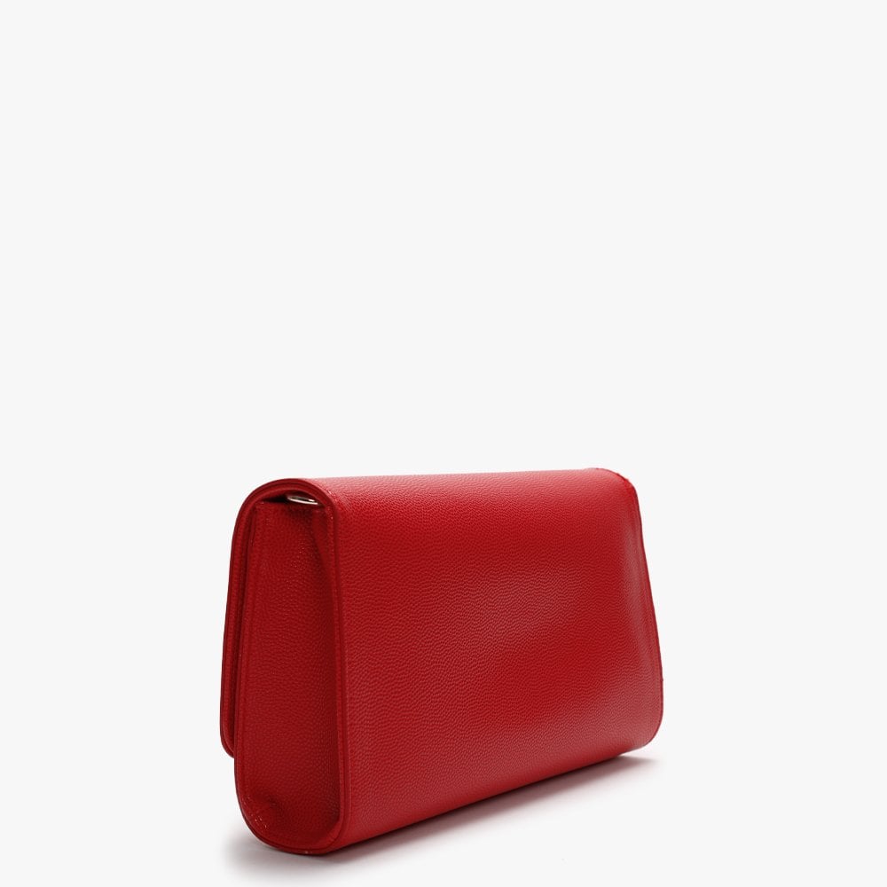 Divina Red Pebbled Clutch Bag