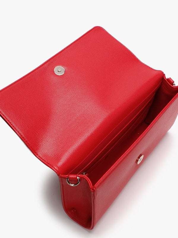 Divina Red Pebbled Clutch Bag