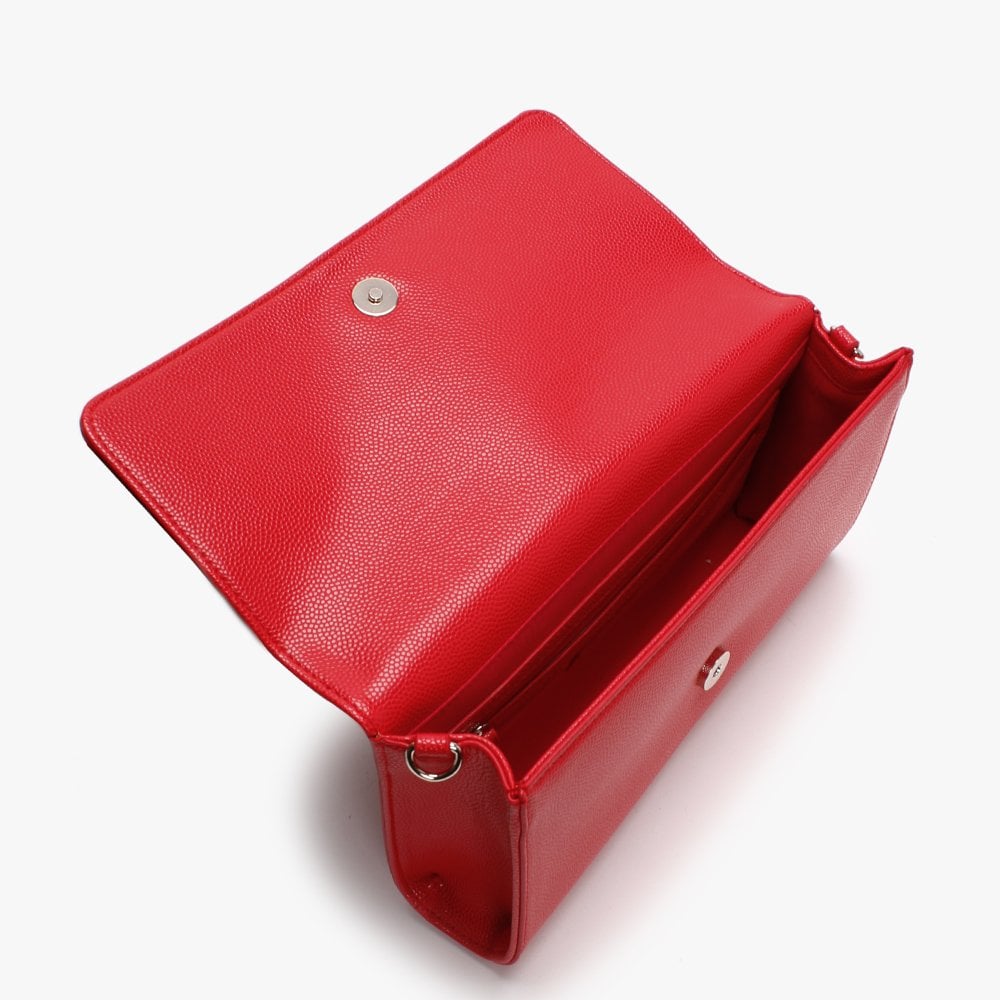 Divina Red Pebbled Clutch Bag