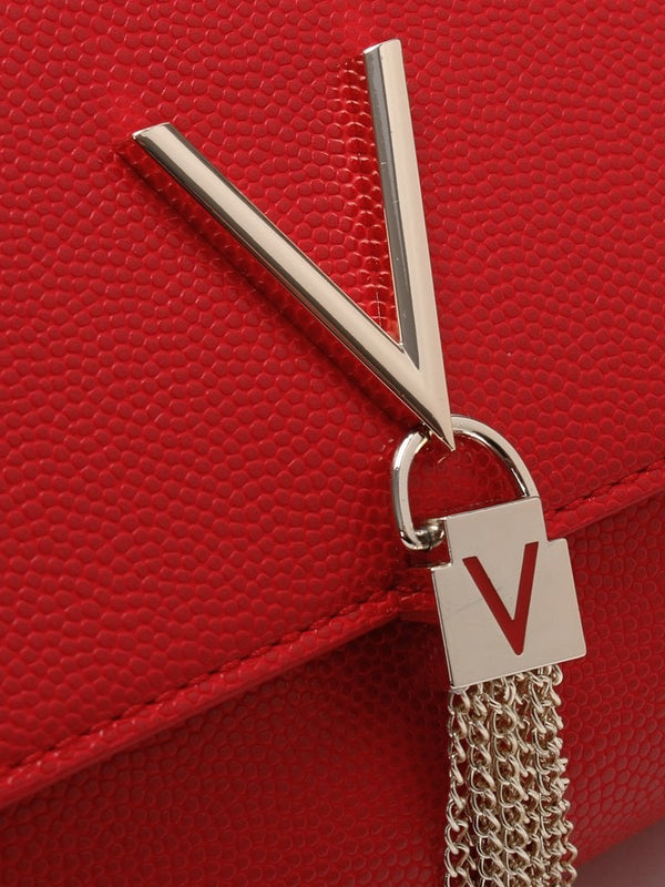 Divina Red Pebbled Clutch Bag