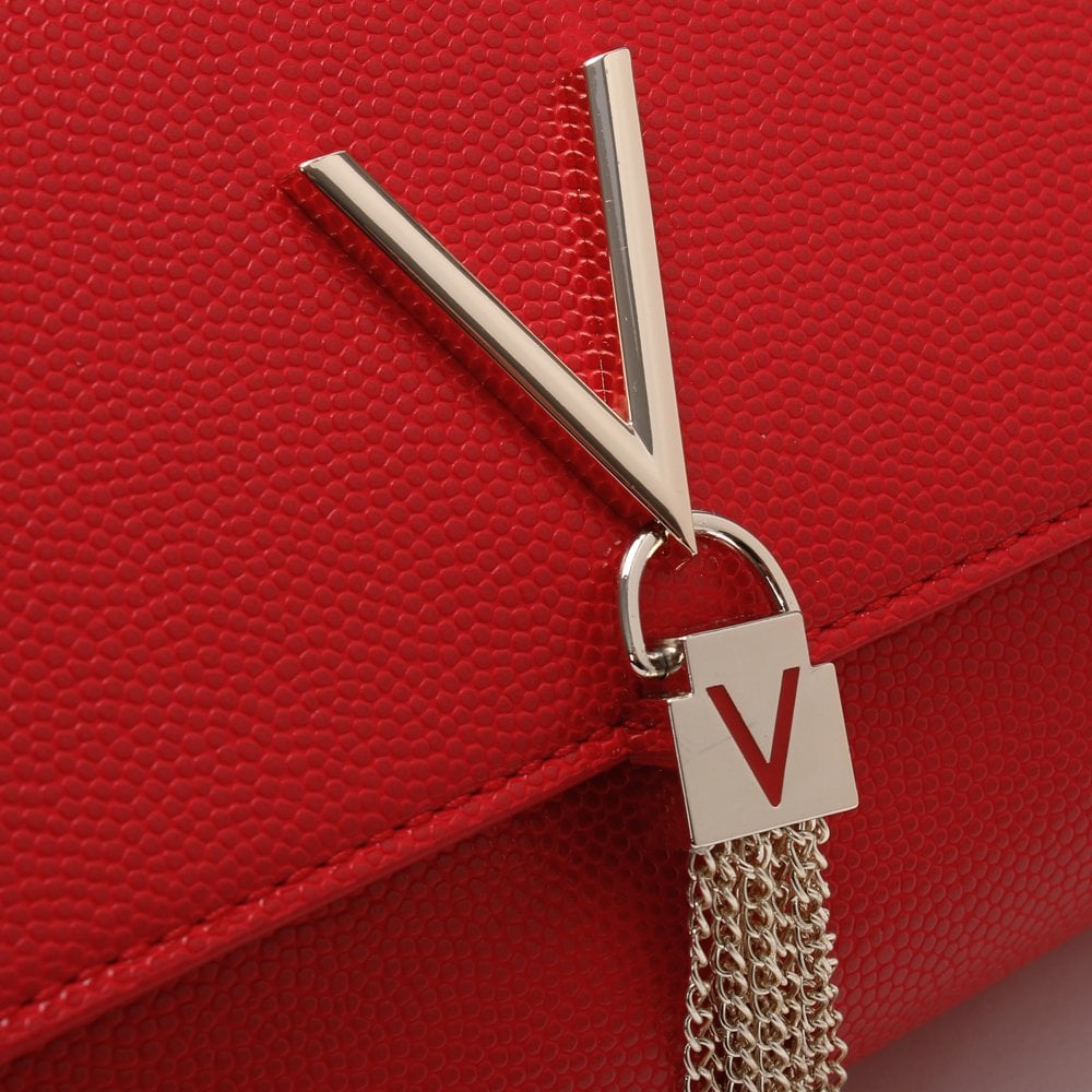 Divina Red Pebbled Clutch Bag