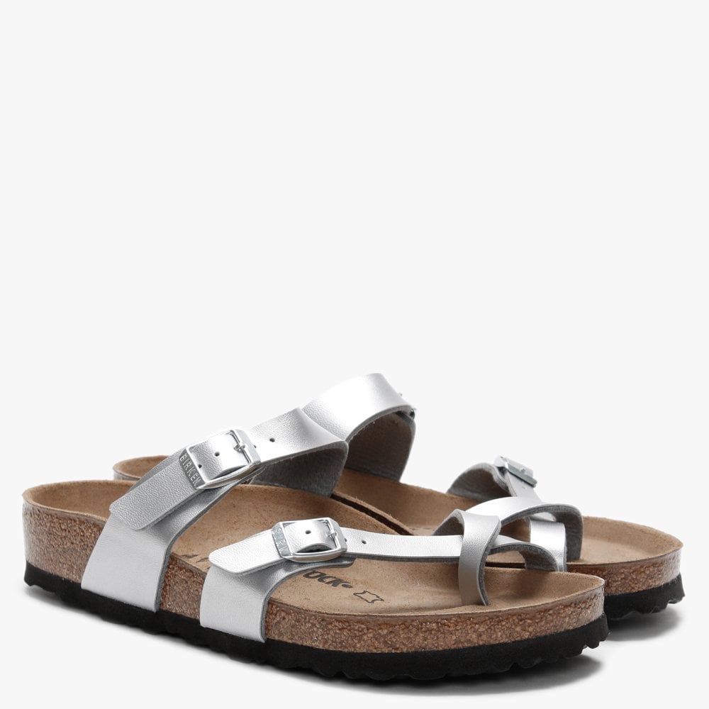 Mayari Silver Birko-Flor Thong Sandals