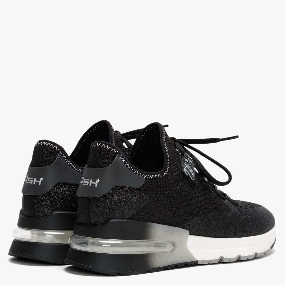 Krush Glitter Black Knitted Trainers