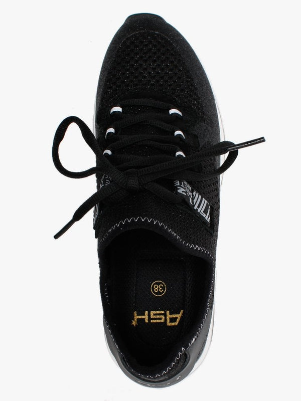 Krush Glitter Black Knitted Trainers