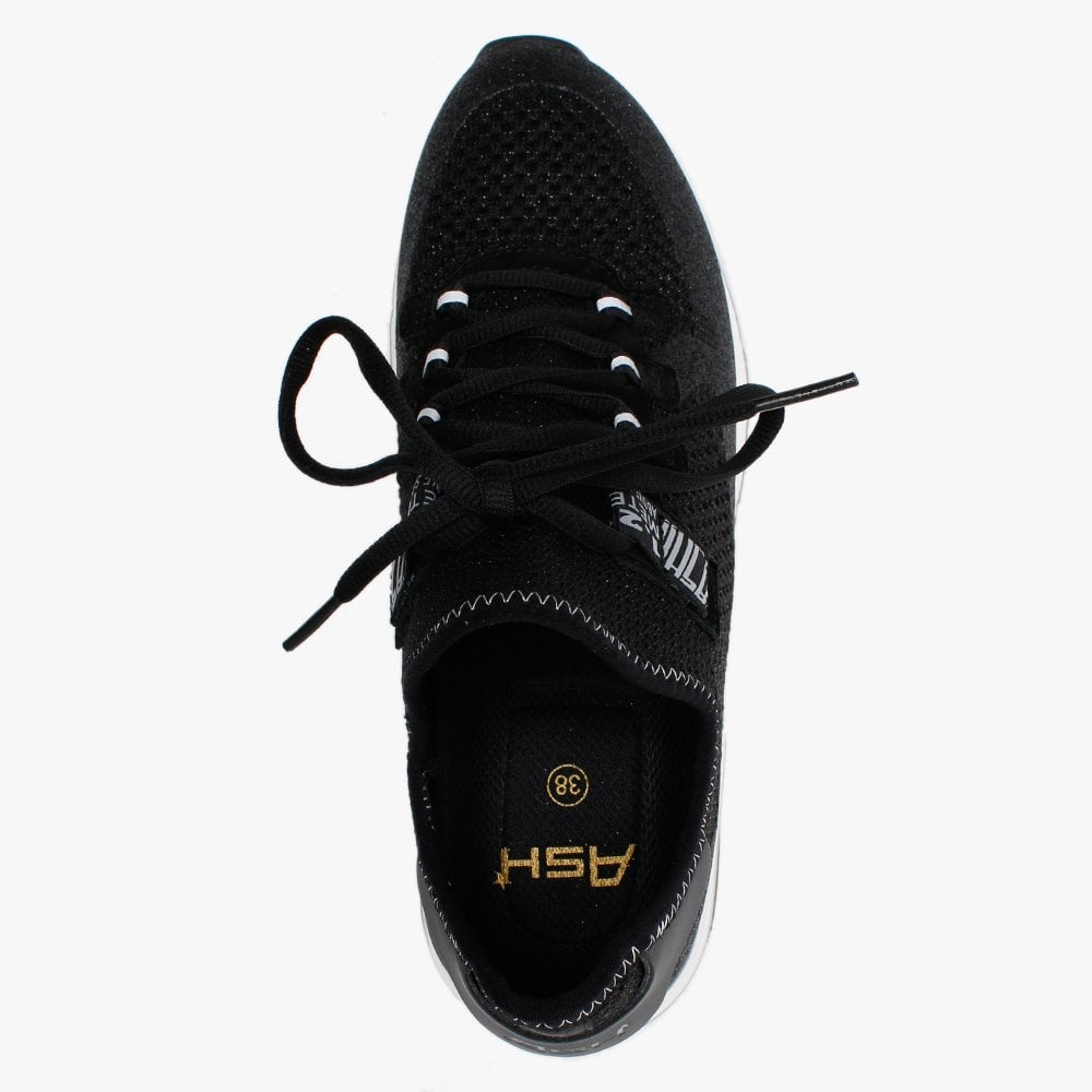 Krush Glitter Black Knitted Trainers