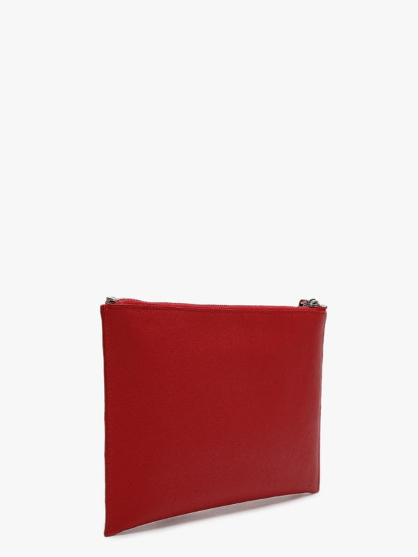 Victoria Red Textured Leather Clutch Bag