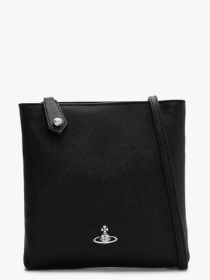 Victoria II Black Leather Square Cross-Body Bag