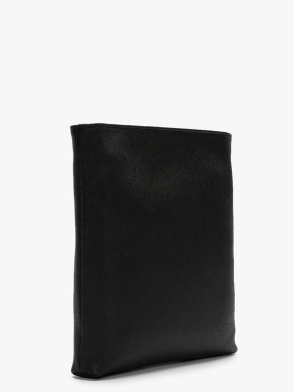 Victoria II Black Leather Square Cross-Body Bag