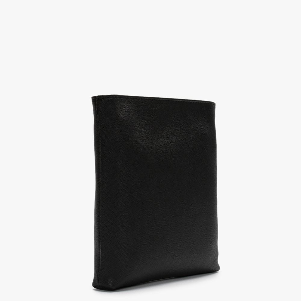 Victoria II Black Leather Square Cross-Body Bag