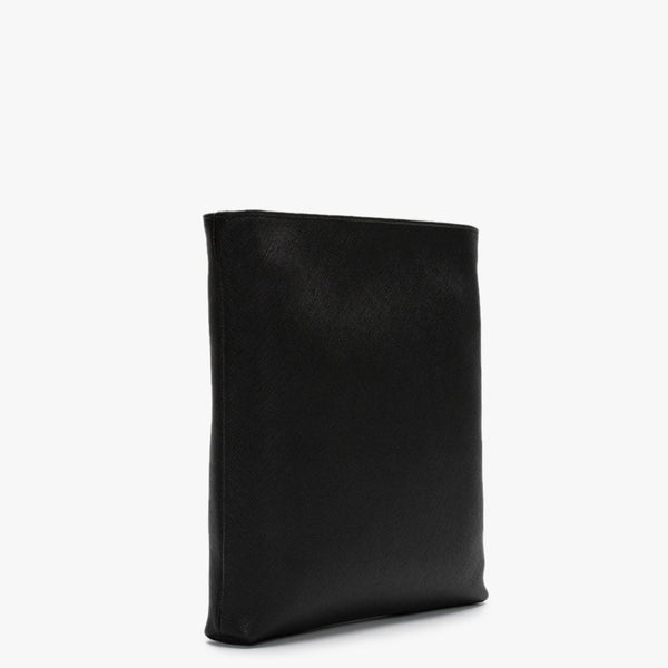 Victoria II Black Leather Square Cross-Body Bag