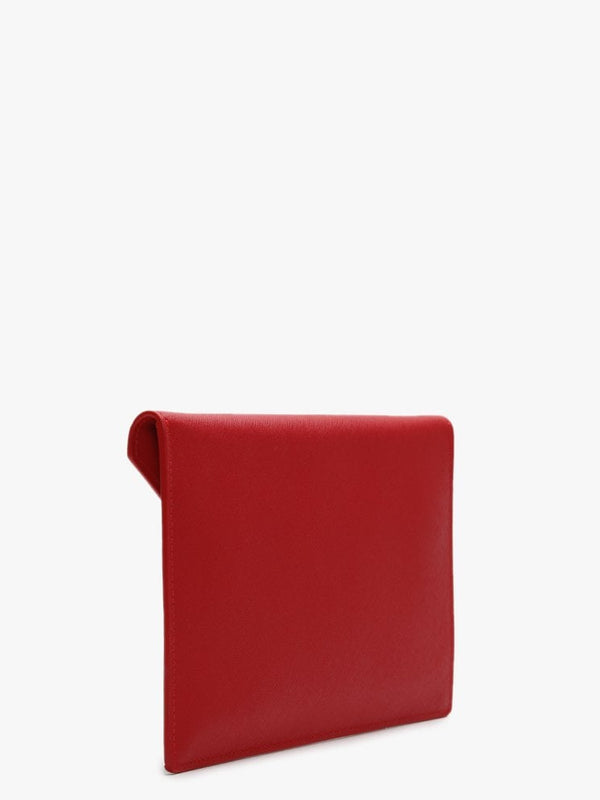 Victoria Red Leather Envelope Clutch Bag
