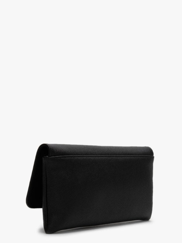 Victoria Black Saffiano Leather Clutch Bag