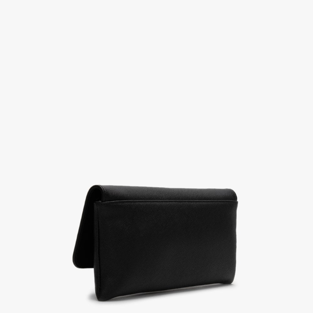 Victoria Black Saffiano Leather Clutch Bag