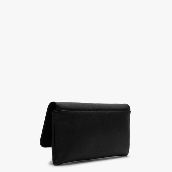 Victoria Black Saffiano Leather Clutch Bag