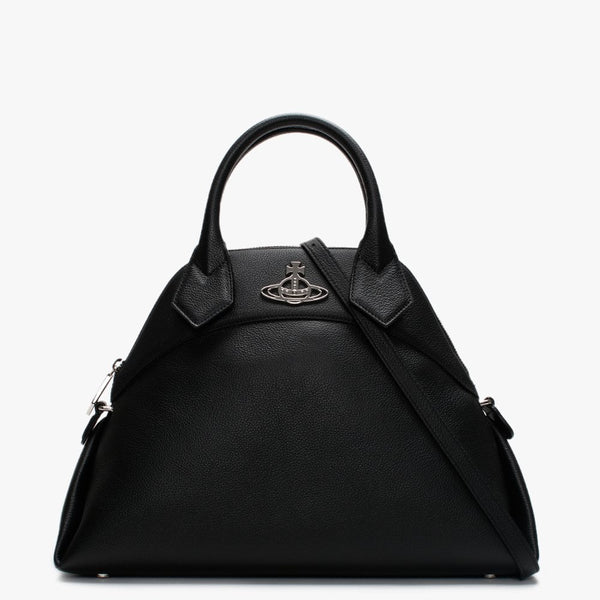 Windsor Black Pebbled Leather Dome Handbag