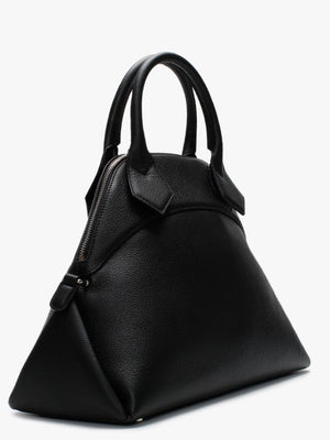 Windsor Black Pebbled Leather Dome Handbag