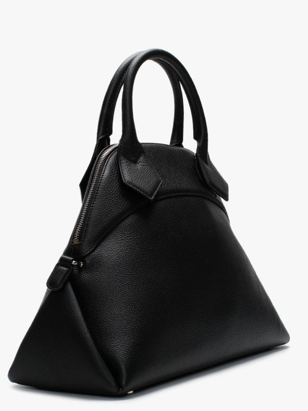 Windsor Black Pebbled Leather Dome Handbag