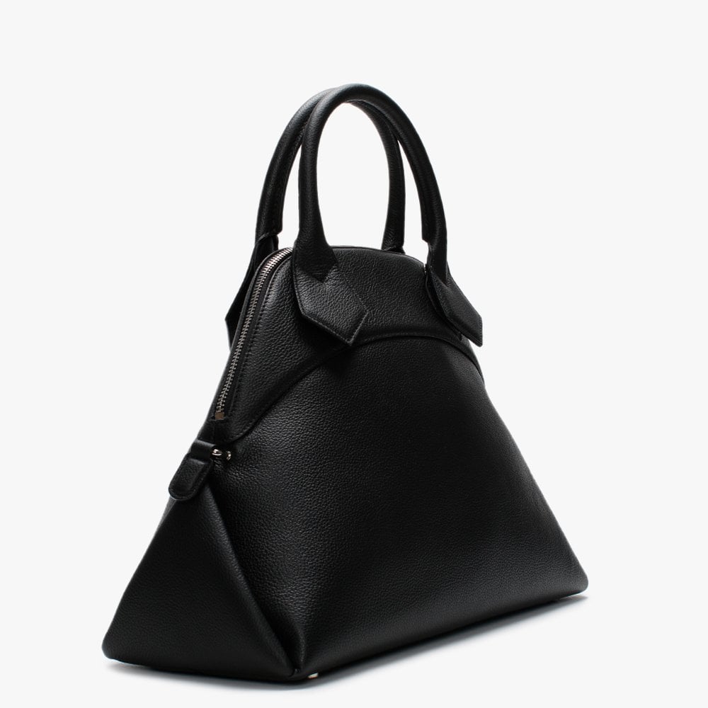 Windsor Black Pebbled Leather Dome Handbag