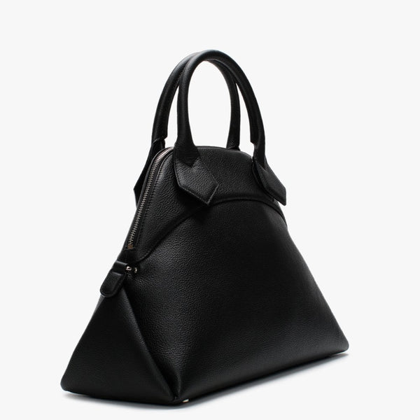 Windsor Black Pebbled Leather Dome Handbag