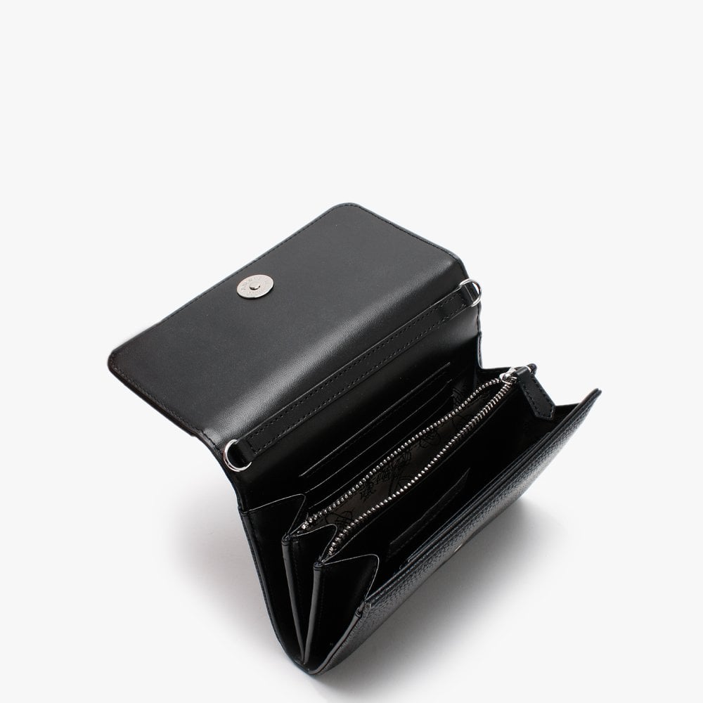Johanna Black Vegan Cross-Body Wallet