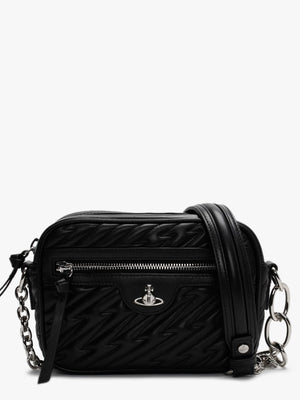 Coventry Black Leather Quilted Camera Bag