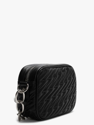 Coventry Black Leather Quilted Camera Bag