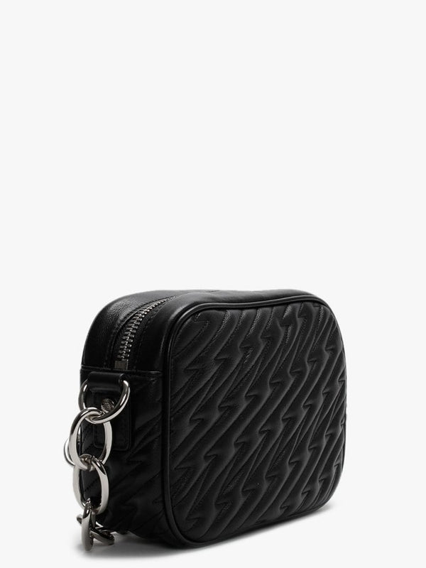 Coventry Black Leather Quilted Camera Bag