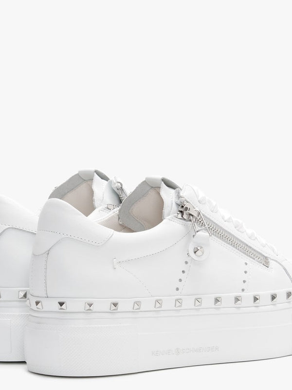 Nano White Leather Studded Chunky Trainers
