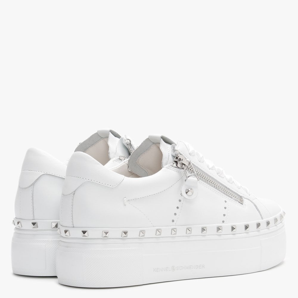 Nano White Leather Studded Chunky Trainers
