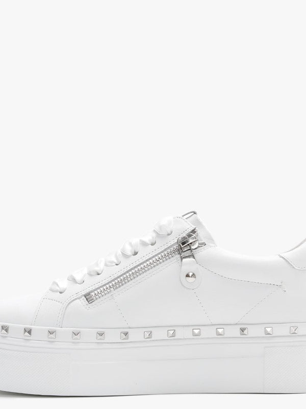Nano White Leather Studded Chunky Trainers