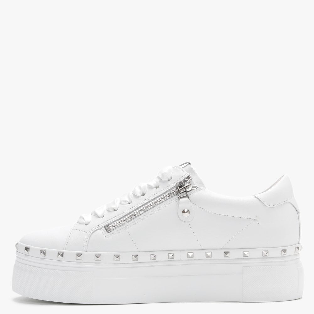 Nano White Leather Studded Chunky Trainers