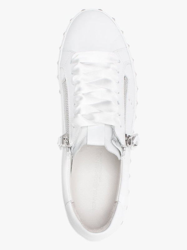Nano White Leather Studded Chunky Trainers