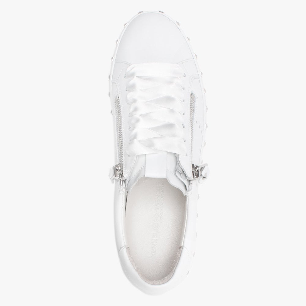 Nano White Leather Studded Chunky Trainers