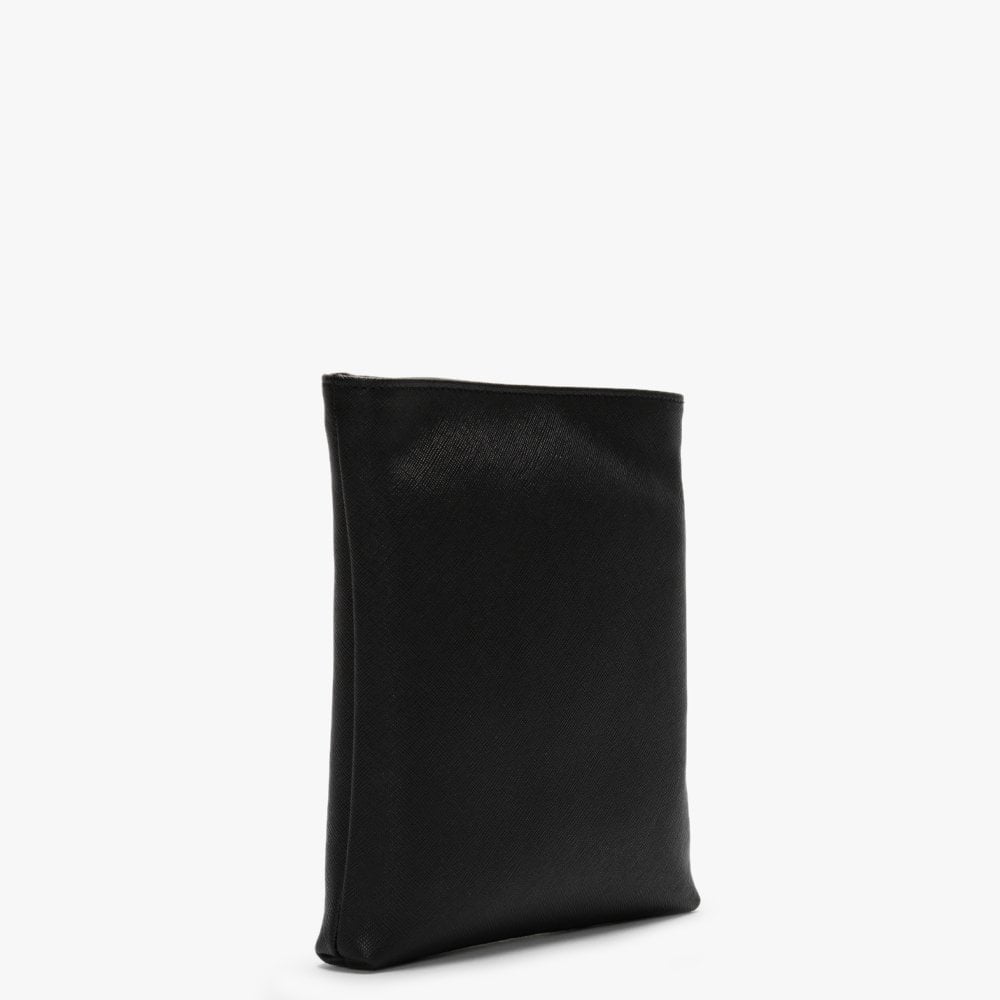 Victoria Black Leather Square Chain Cross-Body Bag