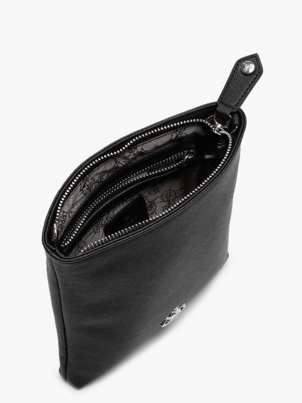Victoria Black Leather Square Chain Cross-Body Bag