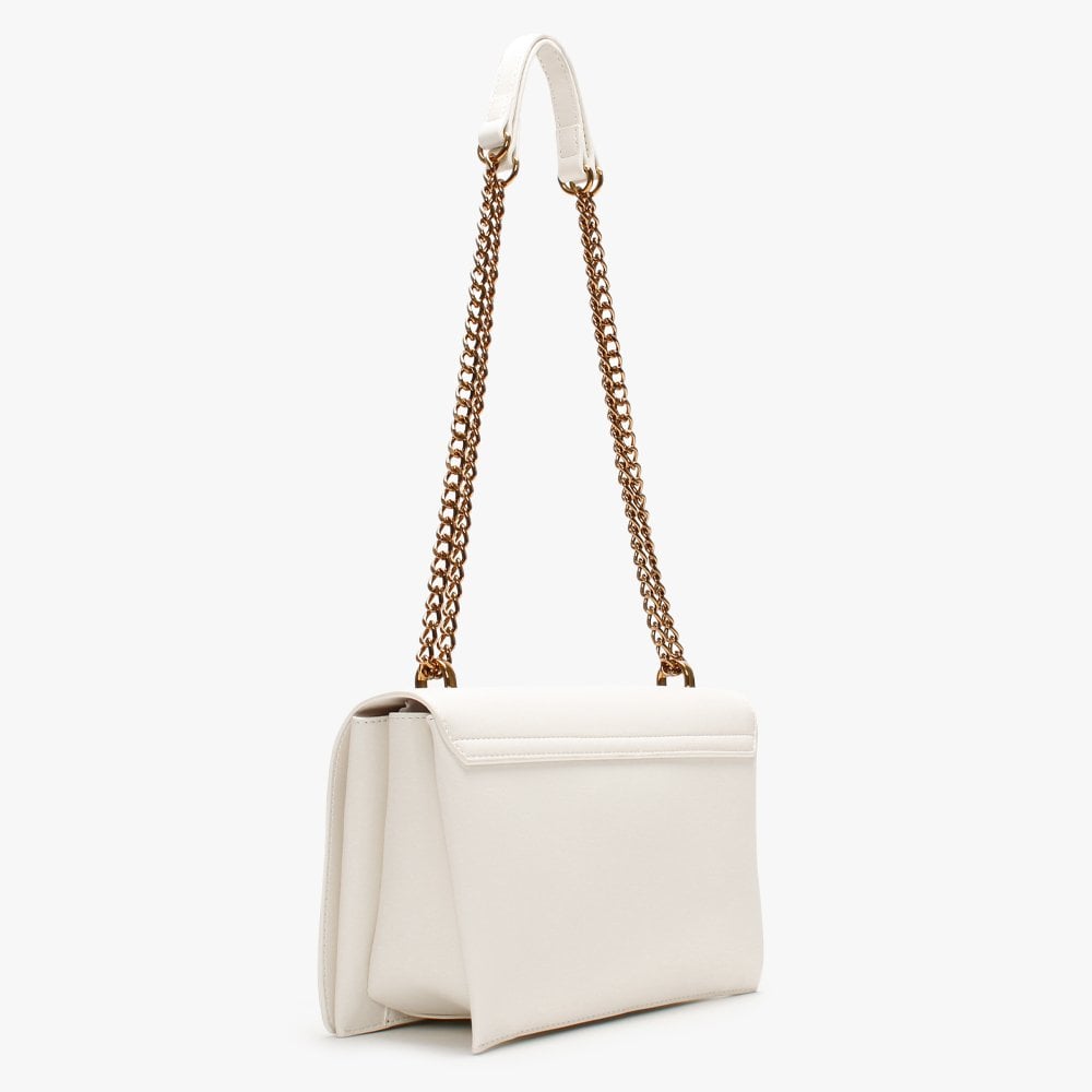 Front Flap White Shoulder Bag