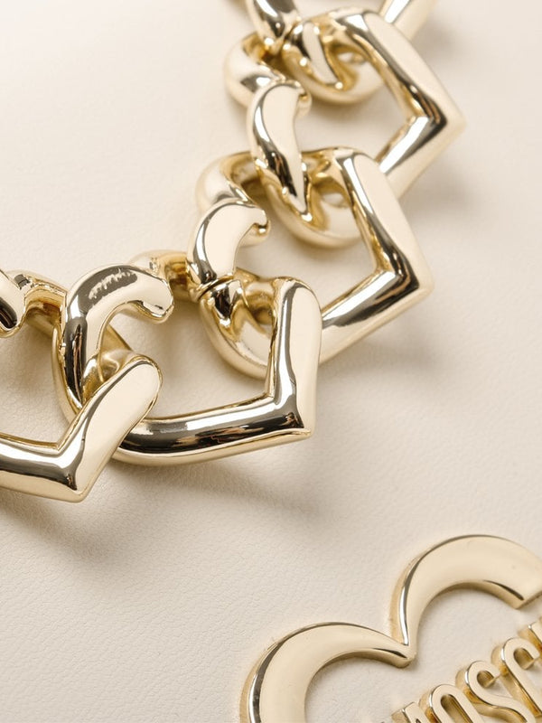 Heart Beige Chain Shoulder Bag