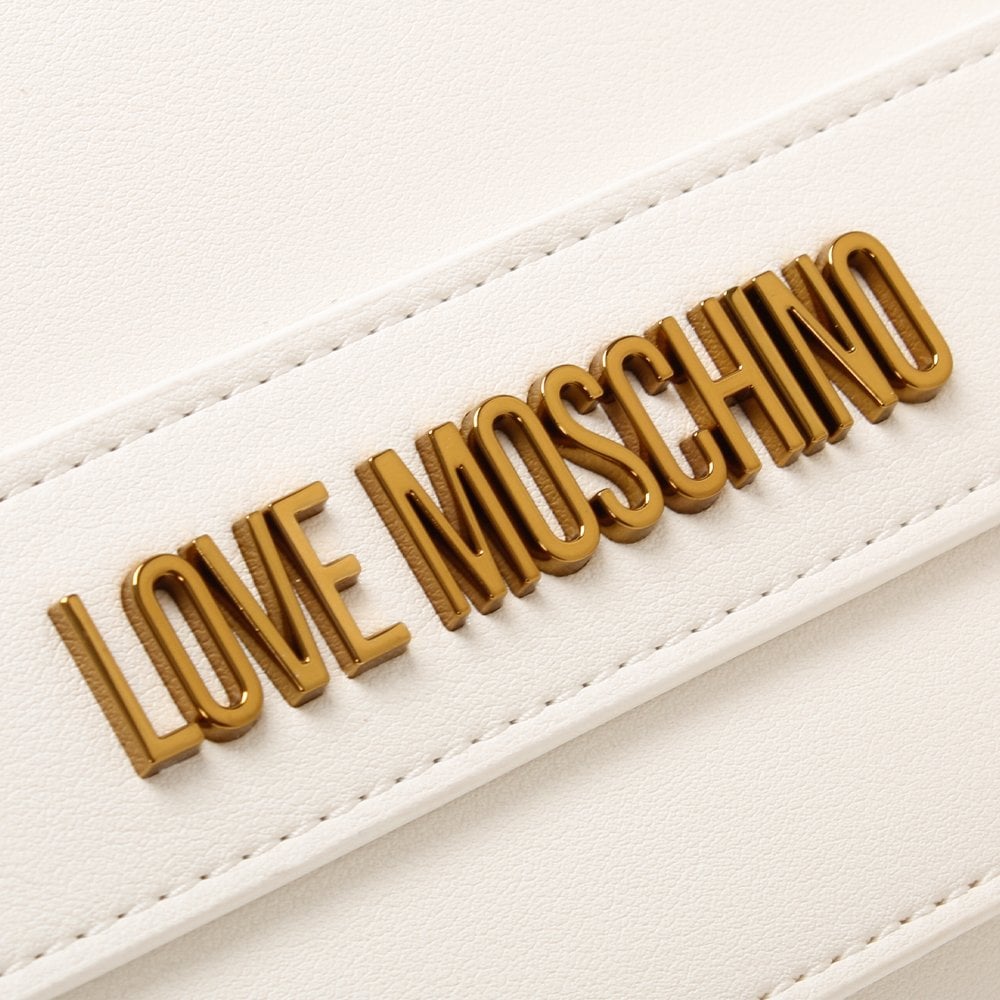Front Flap White Cross-Body Bag