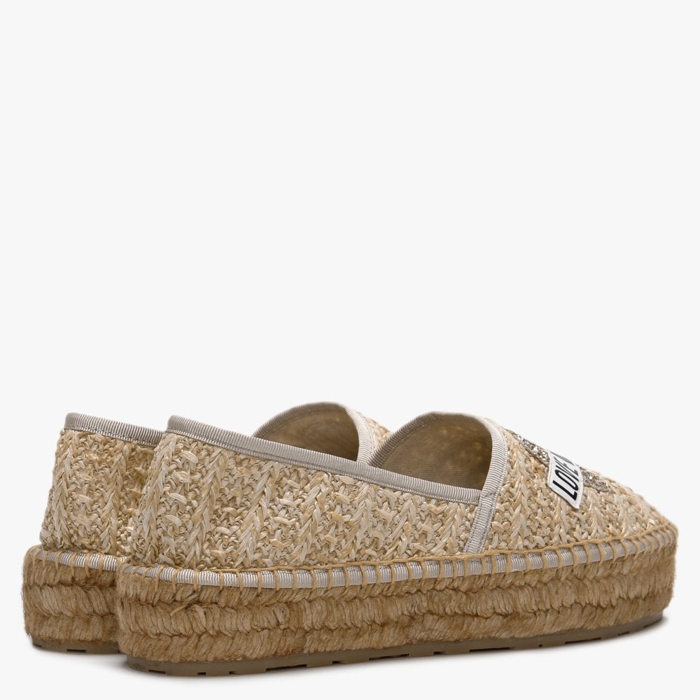 Woven Beige Logo Espadrilles