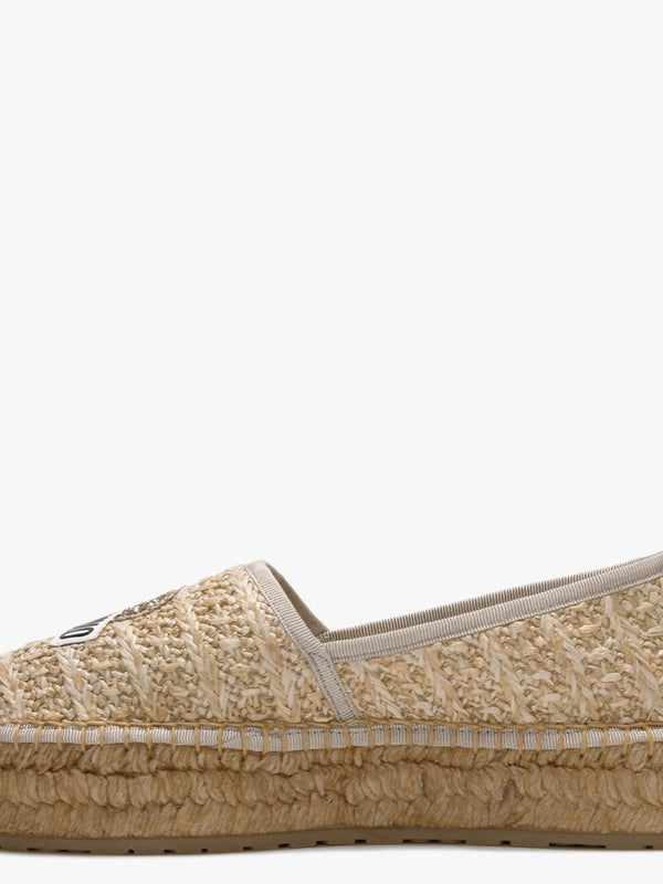Woven Beige Logo Espadrilles