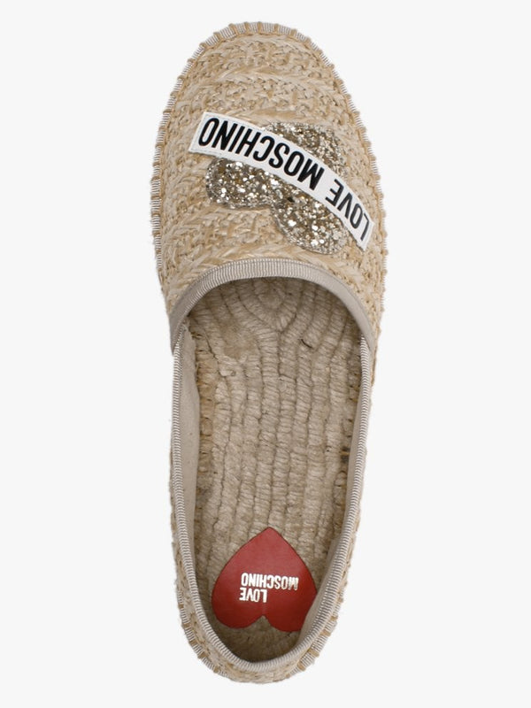 Woven Beige Logo Espadrilles