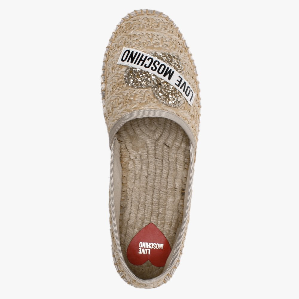 Woven Beige Logo Espadrilles