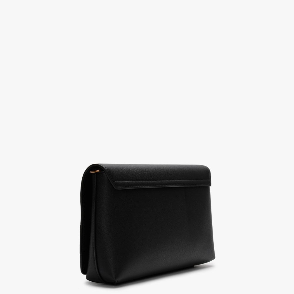 Front Flap Black Cross-Body Bag