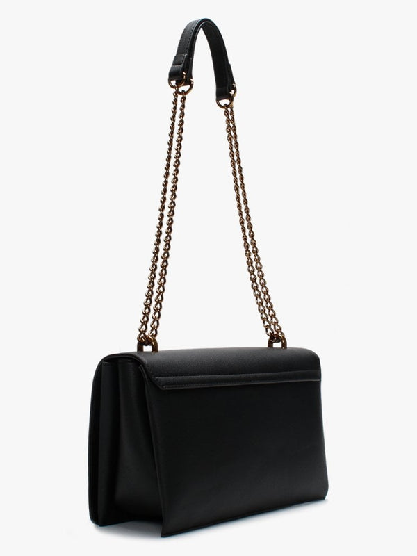 Front Flap Black Shoulder Bag
