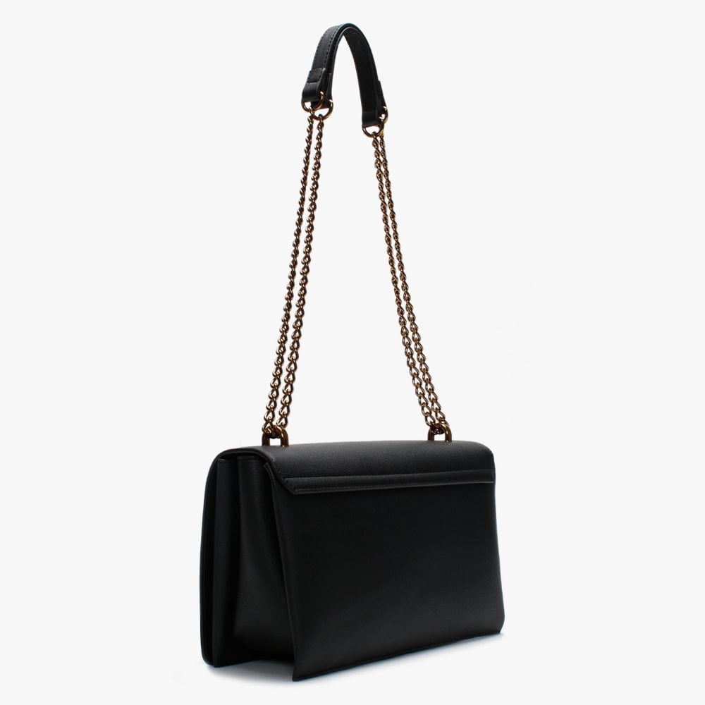 Front Flap Black Shoulder Bag